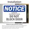 Signmission Elevator Equipment Room Do Not Block Door, 14 in W x Rectangle, Vinyl Decal OS-2PACK-NS-D-1014-L-11721 - alternate 5